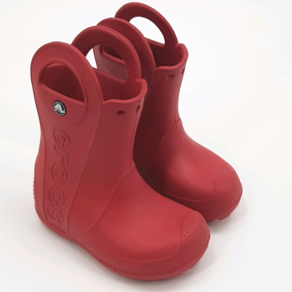 crocs red rain boots